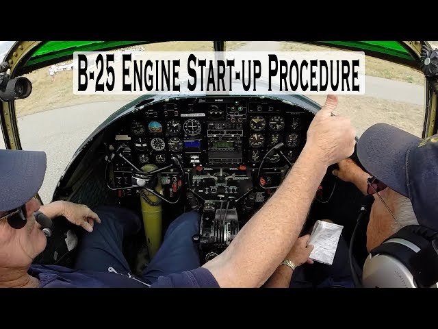 B-25 Mitchell | FULL Engine Start-up Procedure | YYF Airport
