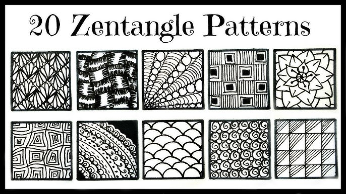 Easy- 20 Zentangle Patterns for Beginners - YouTube easy-20-zentangle-patterns-for-beginners-youtube