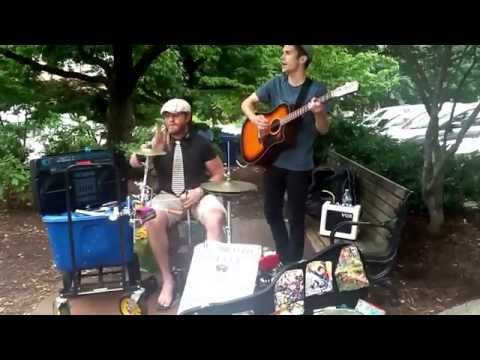 Christopher Edwards and Washboard Tie Guy Rob Cook "Reverse the hearse of the universe" Asheville NC
