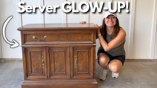 Outdated Drexel Server TRANSFORMATION | Furniture Flip with Hidden Hosting Feature