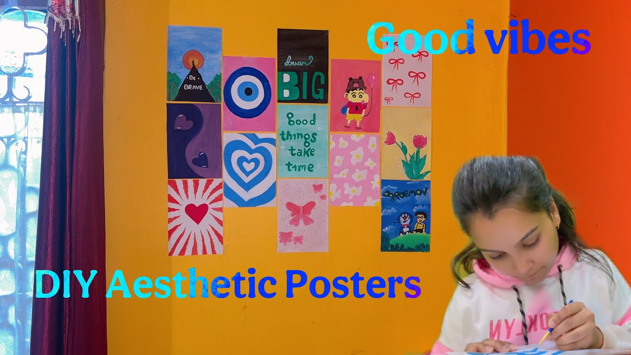 How to make a DIY Aesthetic Wall Posters 💡Homemade 🍄🧿 #diy - YouTube