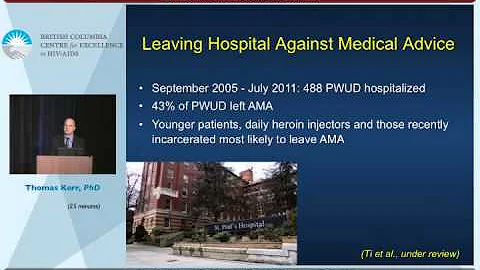 Dr. Thomas Kerr speaking on HIV/AIDS, injection dr...