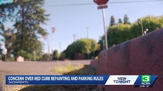 Sacramento residents voice concerns over red curb repainting, parking rules