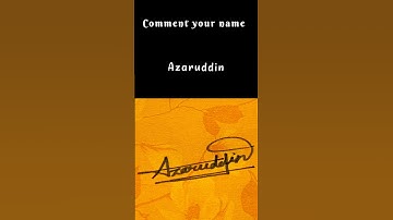 Best signature style for AZARUDDIN name // stylish signature // calligraphy #signature #shorts