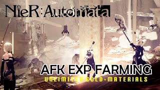 NieR Automata: EXP, Gold and Materials Farming (AFK Method)