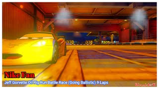 Cars 2 The Video Game Jeff Gorvette - Battle Race Going Ballistic Oil Rig Run 9 Laps