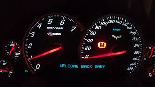 Corvette Z06 start up and welcome message