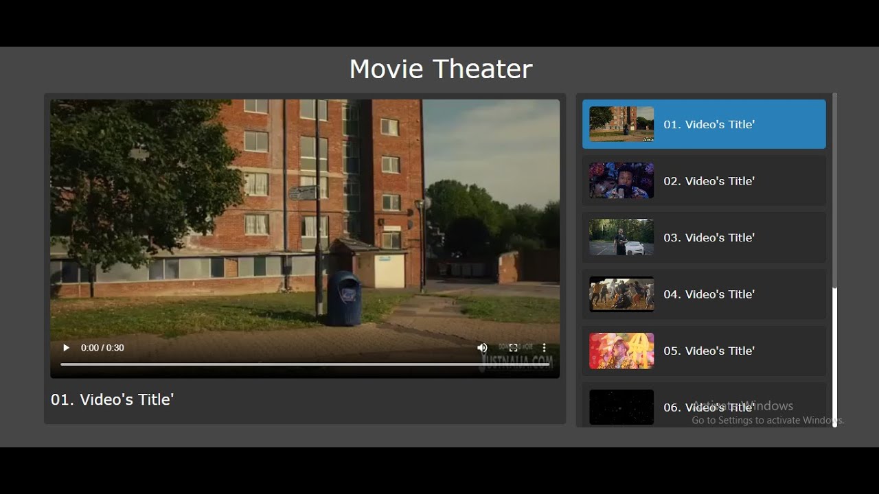 Responsive Movie Theater Using HTML, CSS and JS - YouTube