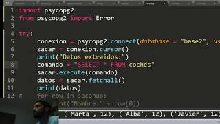 Python: obtener datos de una TABLA en PostgreSQL