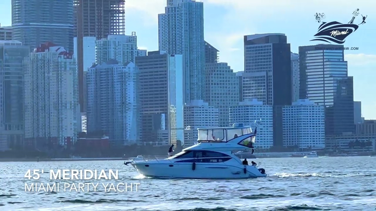 Rent party yacht with captain in Miami: 45' Meridian Party Yacht by Rent Boat in Miami 305-340-6959