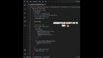 Insertion Sort Code in 15 Seconds in C++ #dsa #shorts #viral #placement #insertionsortalgorithm