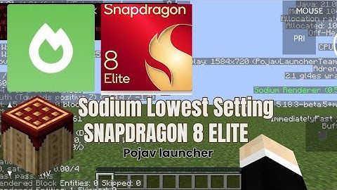 Sodium Lowest Graphics Snapdragon 8 Elite Pojavlauncher Test