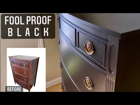 how to paint a dresser black