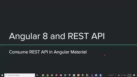 Angular 8 and REST API - Consume REST API in Angular Material Web App