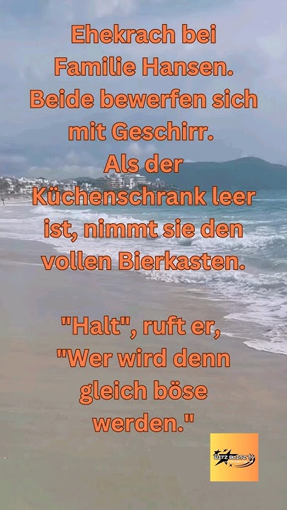 WITZ DES TAGES ( Ehekrach bei Familie Hansen ) 🤣Lustig Witzig witze 