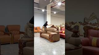 Luxury Living Room Upgrade 🛋️ European Ebony Wood Sofa Set
