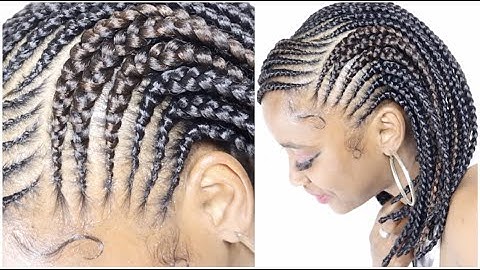 Very detailed Ghana feed-in braids/banana braided bob tutorial from start to finish!