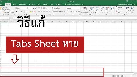 วิธีแก้ Excel  sheet tabs หาย