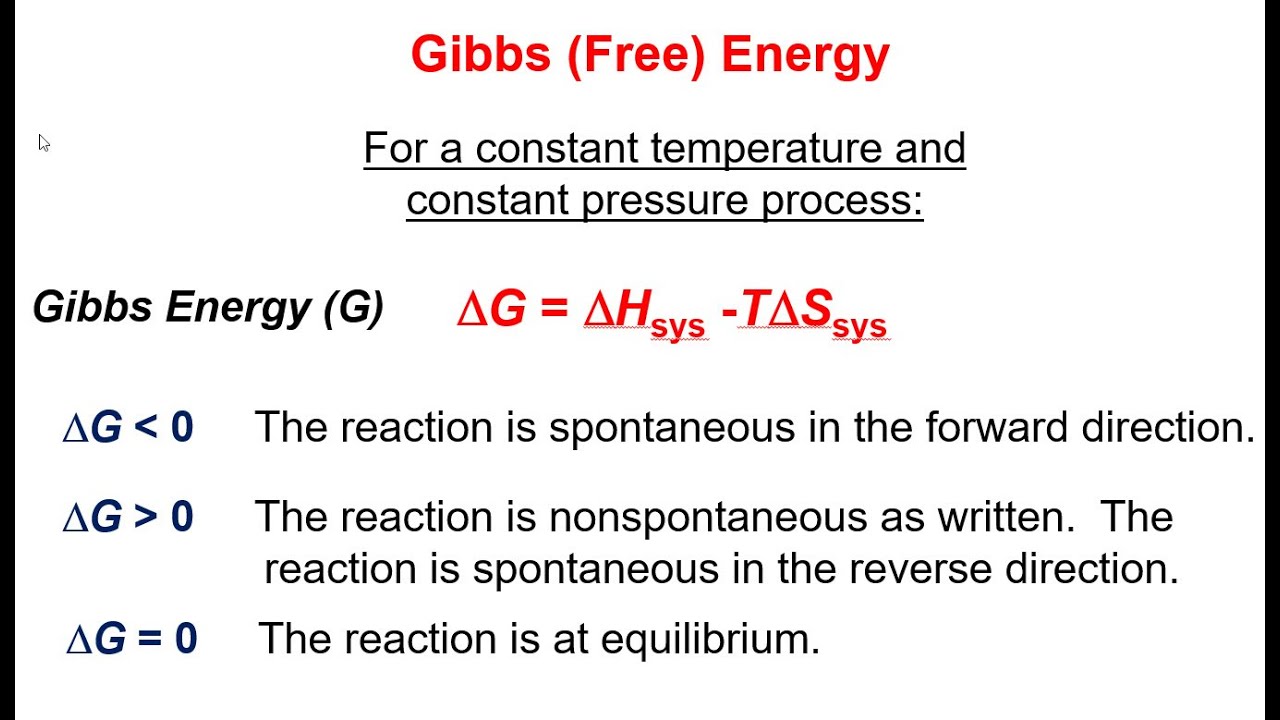 Thermodynamics: Gibbs Energy (الديناميكا الحرارية) Lecture 2