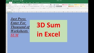 3d sum in excel