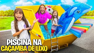 CONSTRUÍ UMA PISCINA EM UMA CAÇAMBA DE LIXO!  Deu certo?