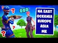 1v1ing Fortnite Players on EVERY REGION