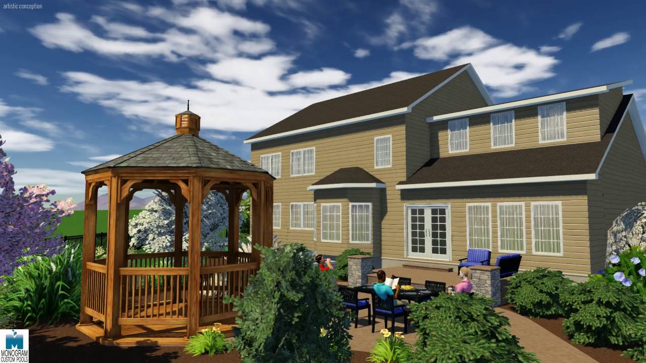 3d Salt Water Pool Design with Infinity Edge by Monogram Custom Pools in Lehigh and Bucks County, PA