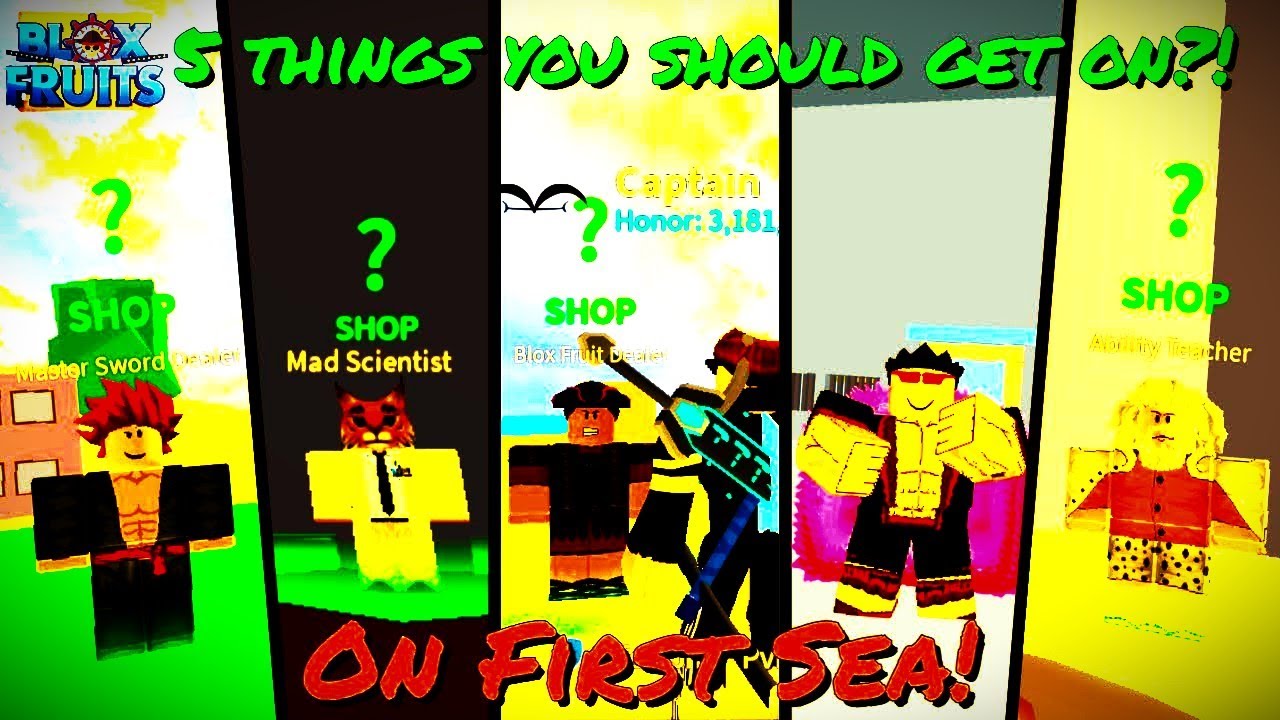 **TOP 5 THINGS YOU MUST GET FIRST SEA!!!!**guide(Blox fruit) update 17 ...