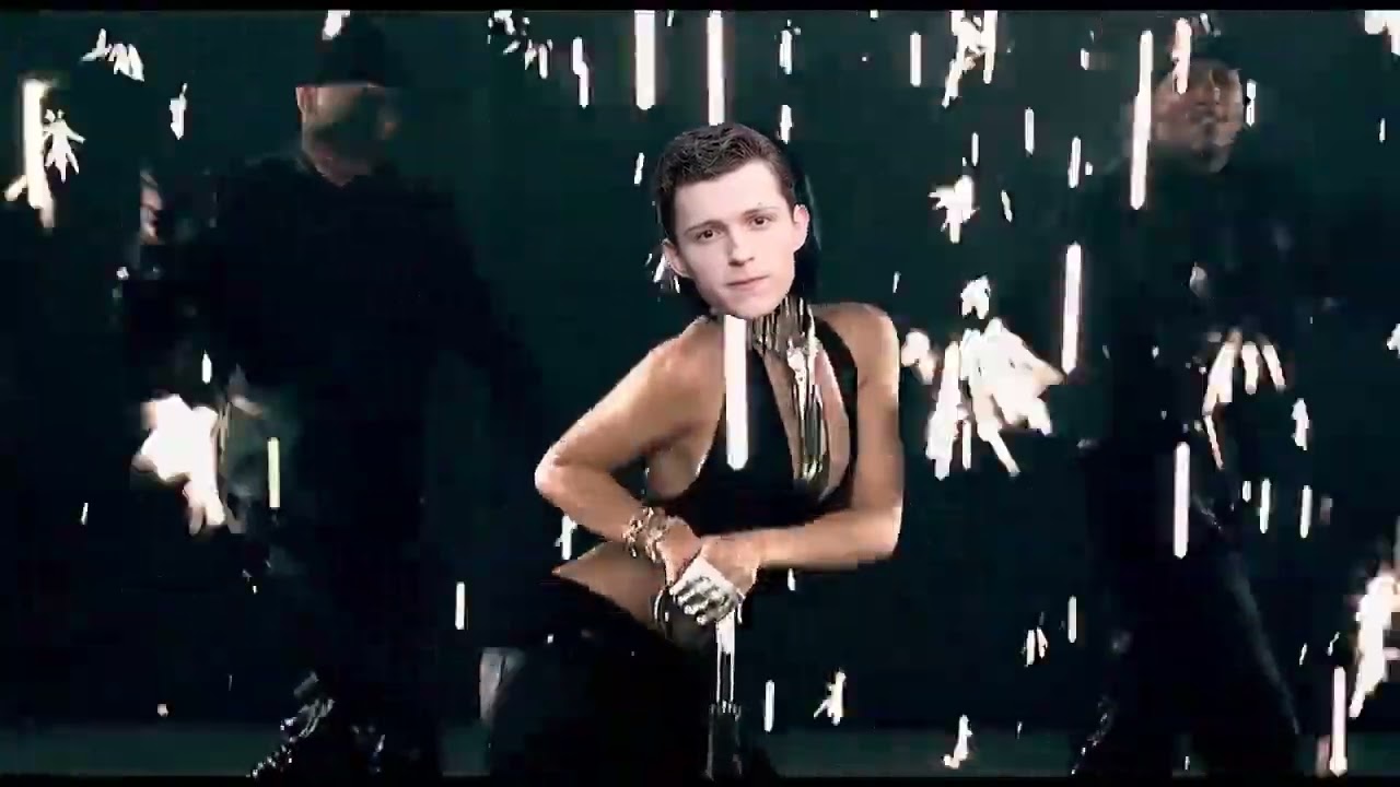 rhiannas unbrella but instead of rhianna, its tom holland