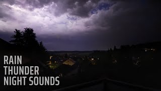 Relaxing Thunderstorm | Rain | Night Sounds in a Small Village