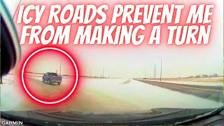 Icy Roads Prevent Me From Making A Turn #dashcam #roadrage #carcrash #brakecheck #idıotsincars