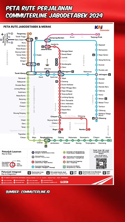 Peta Rute Perjalanan KRL Commuterline Jabodetabek 💯#krlcommuterline #krlmania #commuterline