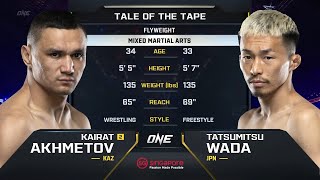 Kairat Akhmetov vs. Tatsumitsu Wada | ONE Championship Full Fight