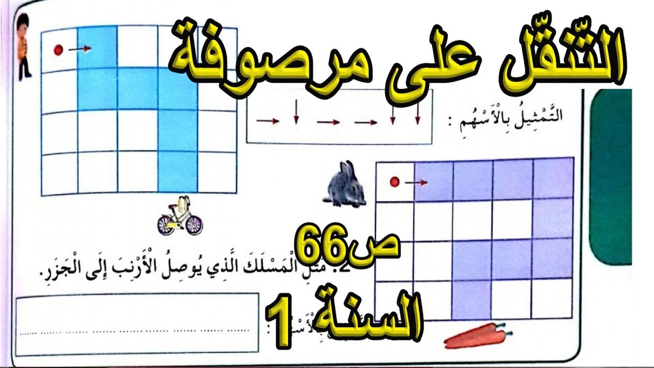 التنقل على مرصوفة الصفحة 66 السنة الأولى ابتدائي