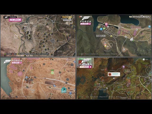 All Forza Horizon Games - World Map Comparison (Forza Horizon