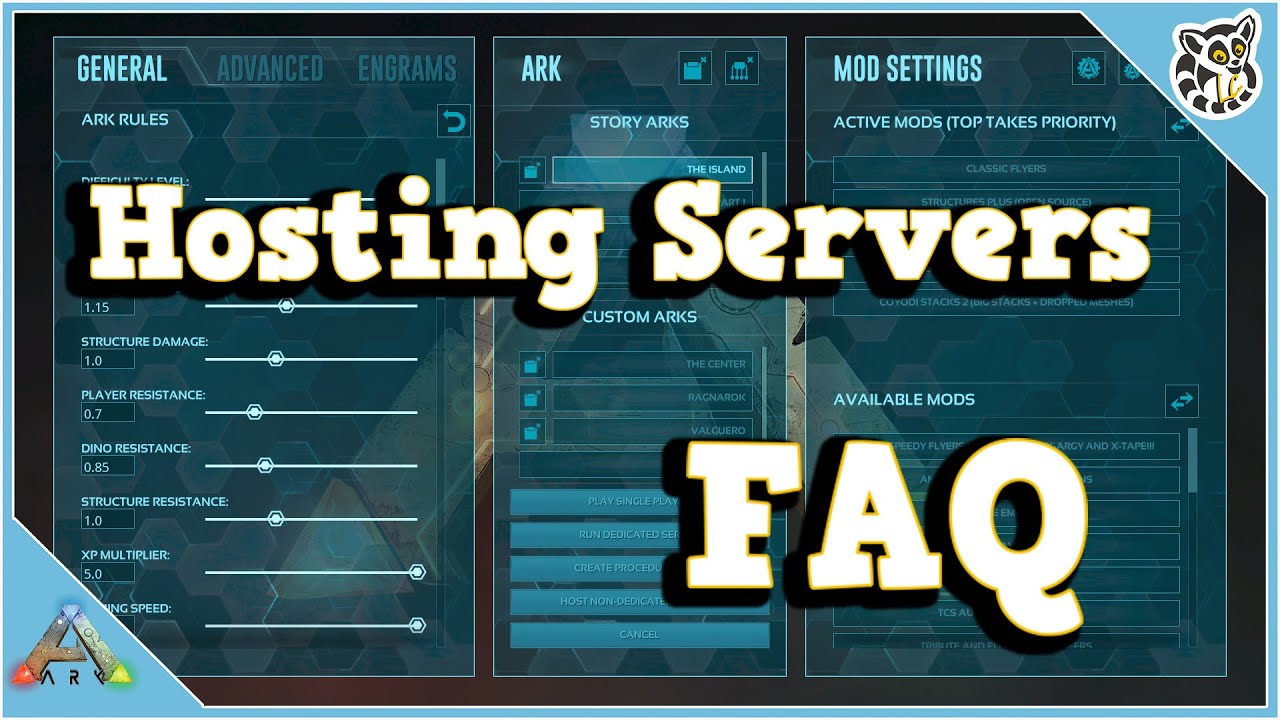 Hosting Servers Faq Ark Survival Evolved Youtube