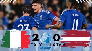 ITALY U21 2-0 LATVIA U21 | UEFA EURO U21 QUALIFICATION | EXTENDED HIGHLIGHTS | 22-03-2024