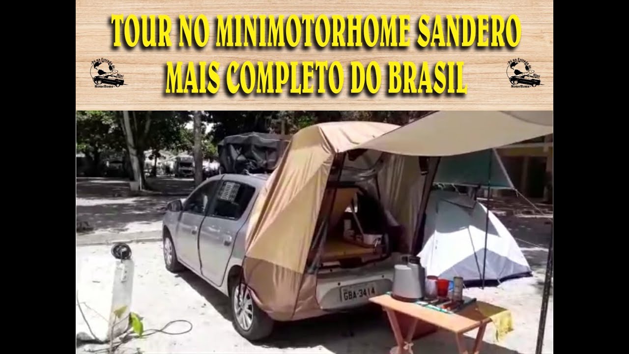 TOUR NO MINIMOTORHOME SANDERO MAIS COMPLETO DO BRASIL