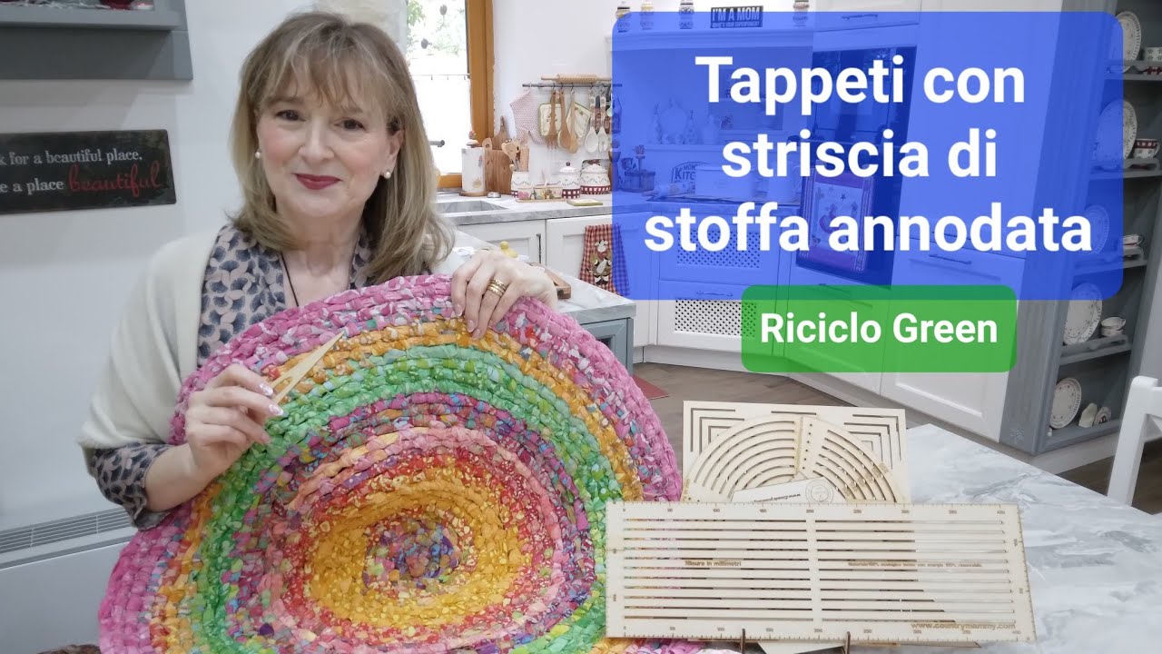 Strepitosi tappeti con la striscia di stoffa annodata. Tutorial ed idea riciclo !