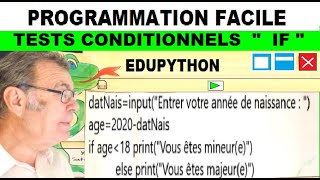 Free EDUPYTHON: Tutorial on conditional if statements #5