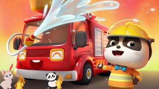 Tiny Panda Saves the Day at Fire Emergency - Baby Bus Cartoons - Kids Cartoons Tv