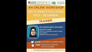 Online Workshop on Data Analysis Using SPSS - From Hardcopy Survey to SPSS