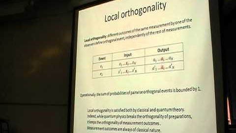 Antonio Acin: Local Orthogonality: A Multipartite Principle for Correlations