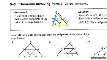 Theorems on parallel lines & midsegment of Triangle