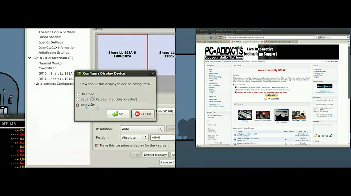 Nvidia Dual Screen - Multiple Monitors in Linux (Ubuntu)