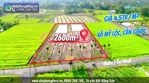 BÁN ĐẤT 2.600m² ĐƯỜNG ĐOÀN VĂN DIỆU (TƯ NHỰT) – XÃ MỸ LỘC, CẦN GIUỘC CHỈ 4.5 TRIỆU/M²