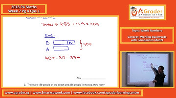 2018 - P4 Maths - Week 7 - Whole Numbers (Working Backwards with Comparison Model)