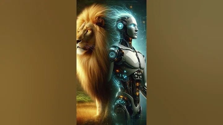 Fusion a lion and Ai robot