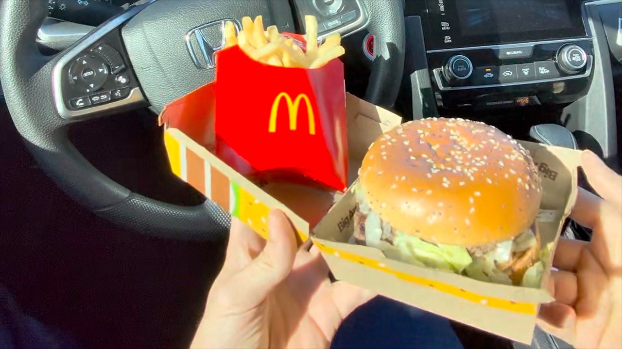 McDonalds POV | Eating the NEW Big Arch Burger! | Chewing and Crunching ASMR