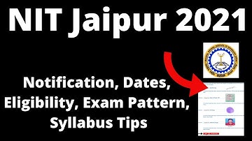 NIT Jaipur 2021: Application Form, Exam Pattern, Eligibility Criteria, Syllabus, Preparation Tips
